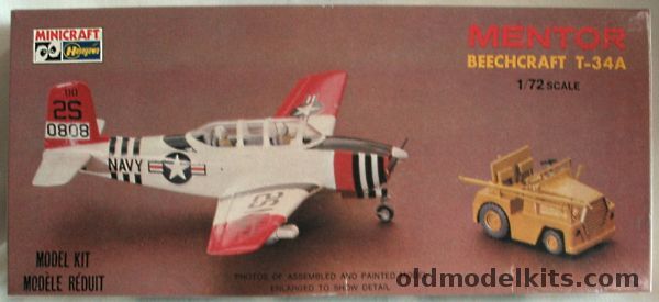 Hasegawa 1/72 Beechcraft T-34A Mentor  With Ground Tractor - US Navy, 1088 plastic model kit